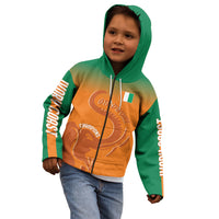 Ivory Coast Football Custom Kid Hoodie Ivory Elephants - Basic Style - Wonder Print Shop