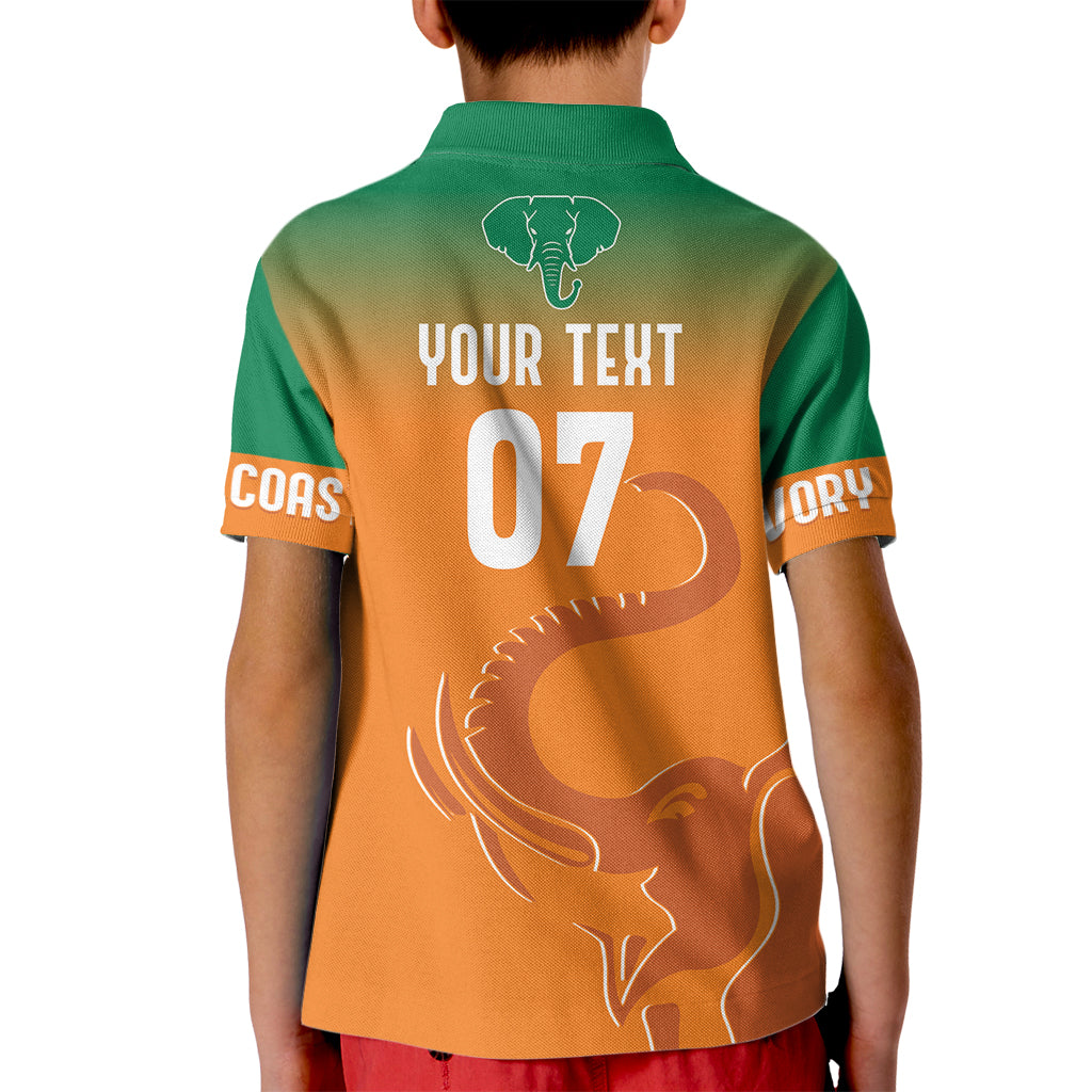 Ivory Coast Football Custom Kid Polo Shirt Ivory Elephants - Basic Style - Wonder Print Shop