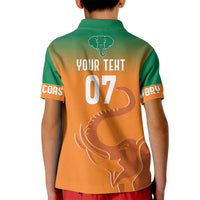 Ivory Coast Football Custom Kid Polo Shirt Ivory Elephants - Basic Style - Wonder Print Shop