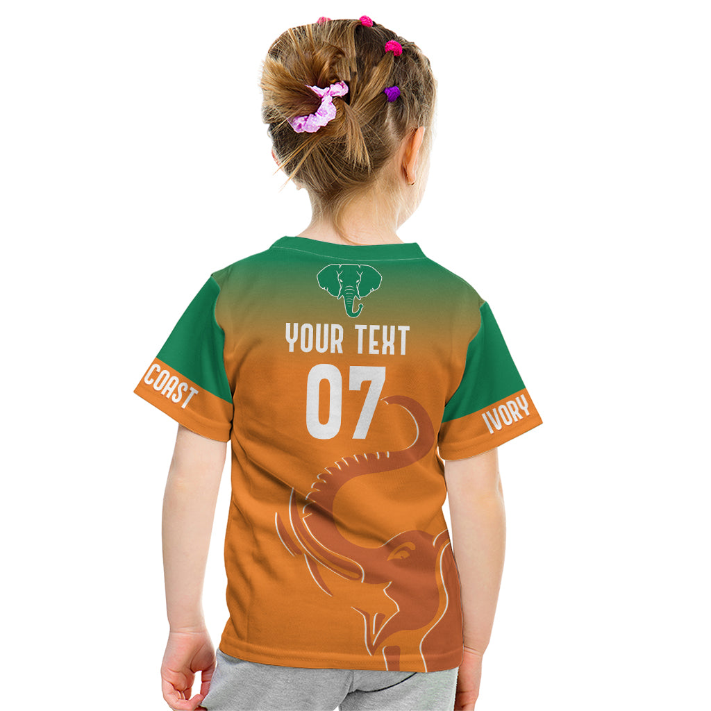 Ivory Coast Football Custom Kid T Shirt Ivory Elephants - Basic Style - Wonder Print Shop