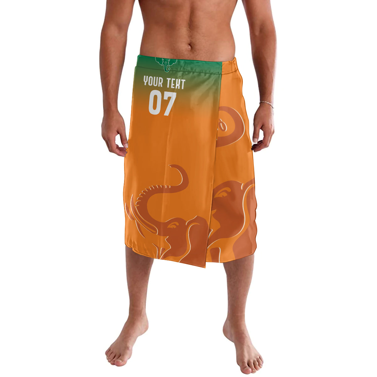 Ivory Coast Football Custom Lavalava Ivory Elephants - Basic Style - Wonder Print Shop