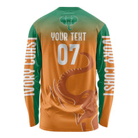Ivory Coast Football Custom Long Sleeve Shirt Ivory Elephants - Basic Style - Wonder Print Shop