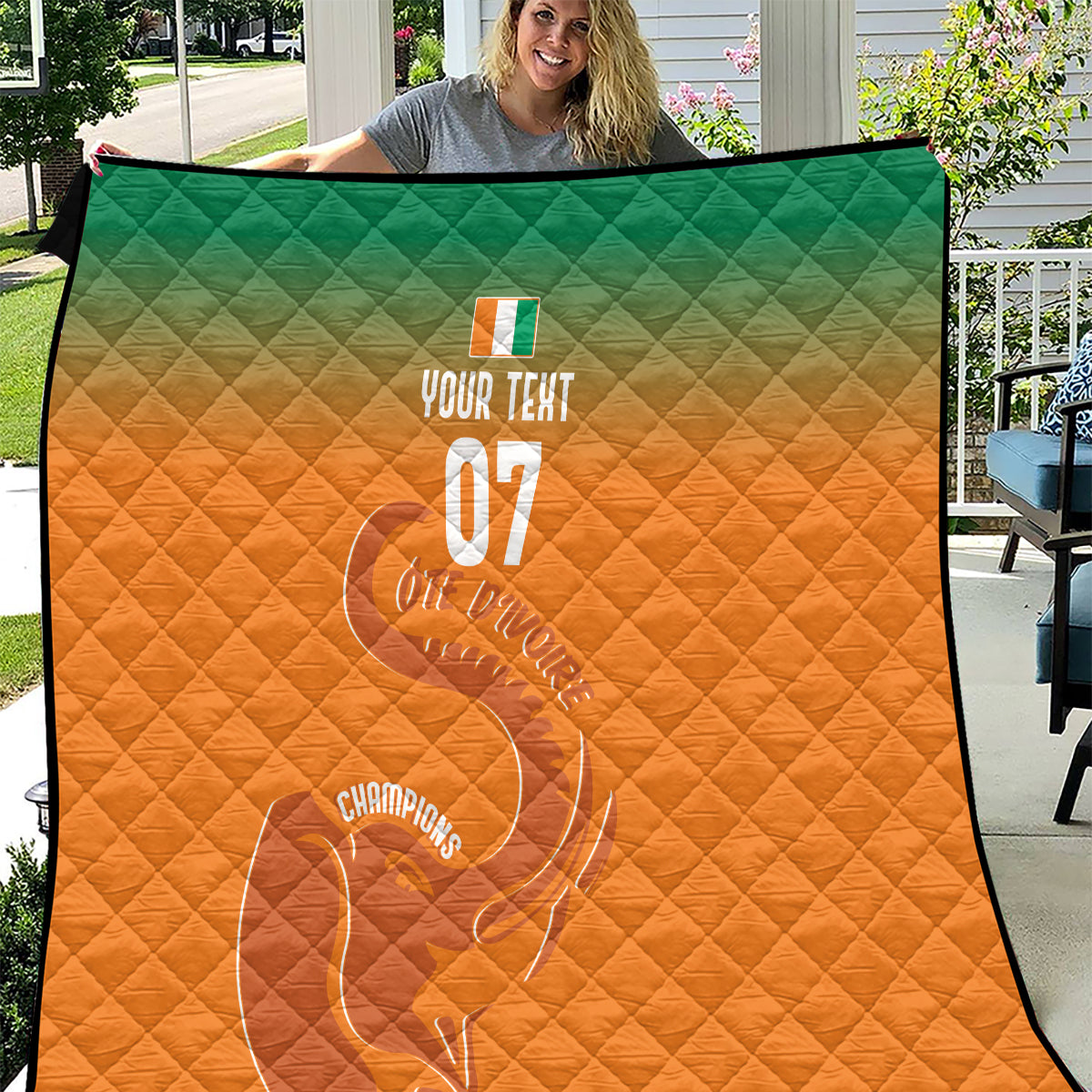 Ivory Coast Football Custom Quilt Ivory Elephants - Basic Style - Wonder Print Shop