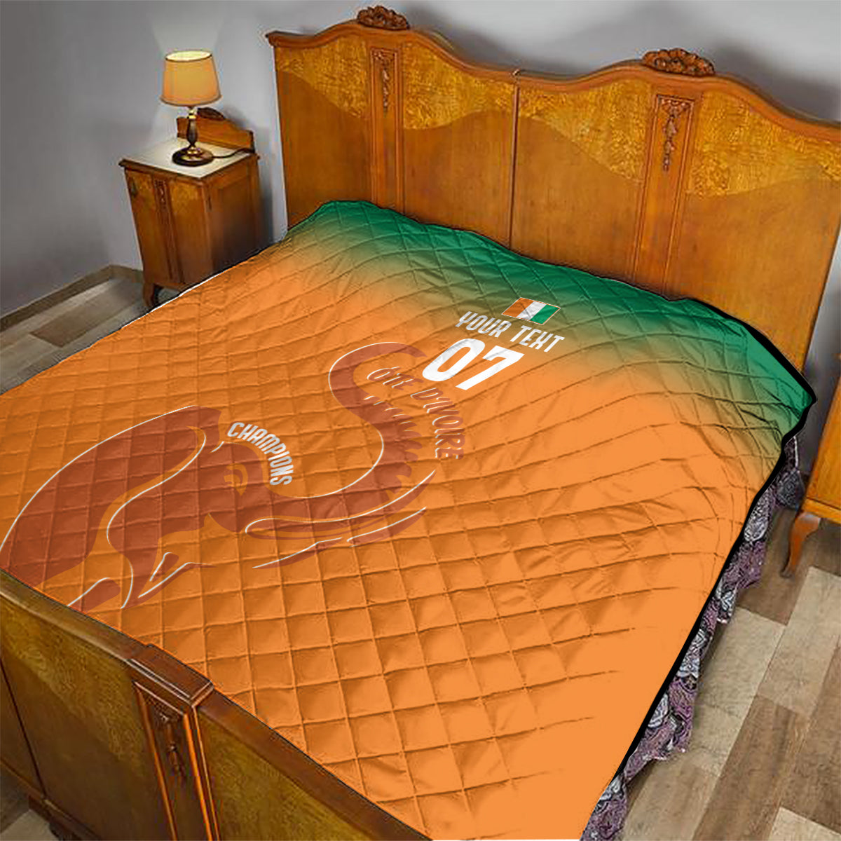 Ivory Coast Football Custom Quilt Ivory Elephants - Basic Style - Wonder Print Shop