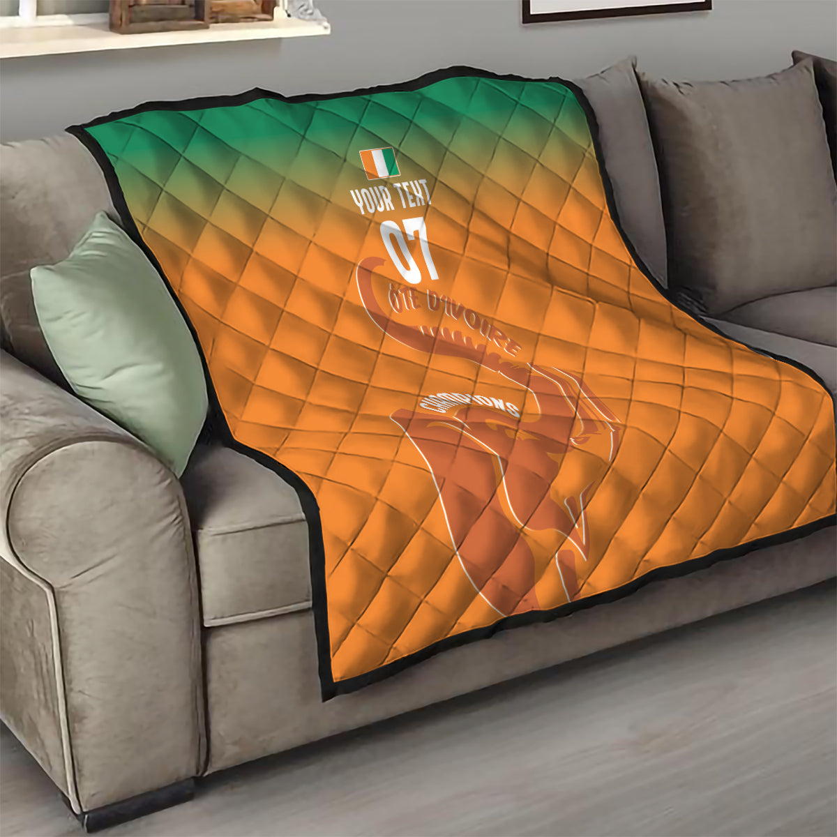 Ivory Coast Football Custom Quilt Ivory Elephants - Basic Style - Wonder Print Shop