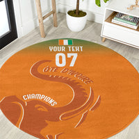 Ivory Coast Football Custom Round Carpet Ivory Elephants - Basic Style