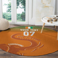 Ivory Coast Football Custom Round Carpet Ivory Elephants - Basic Style