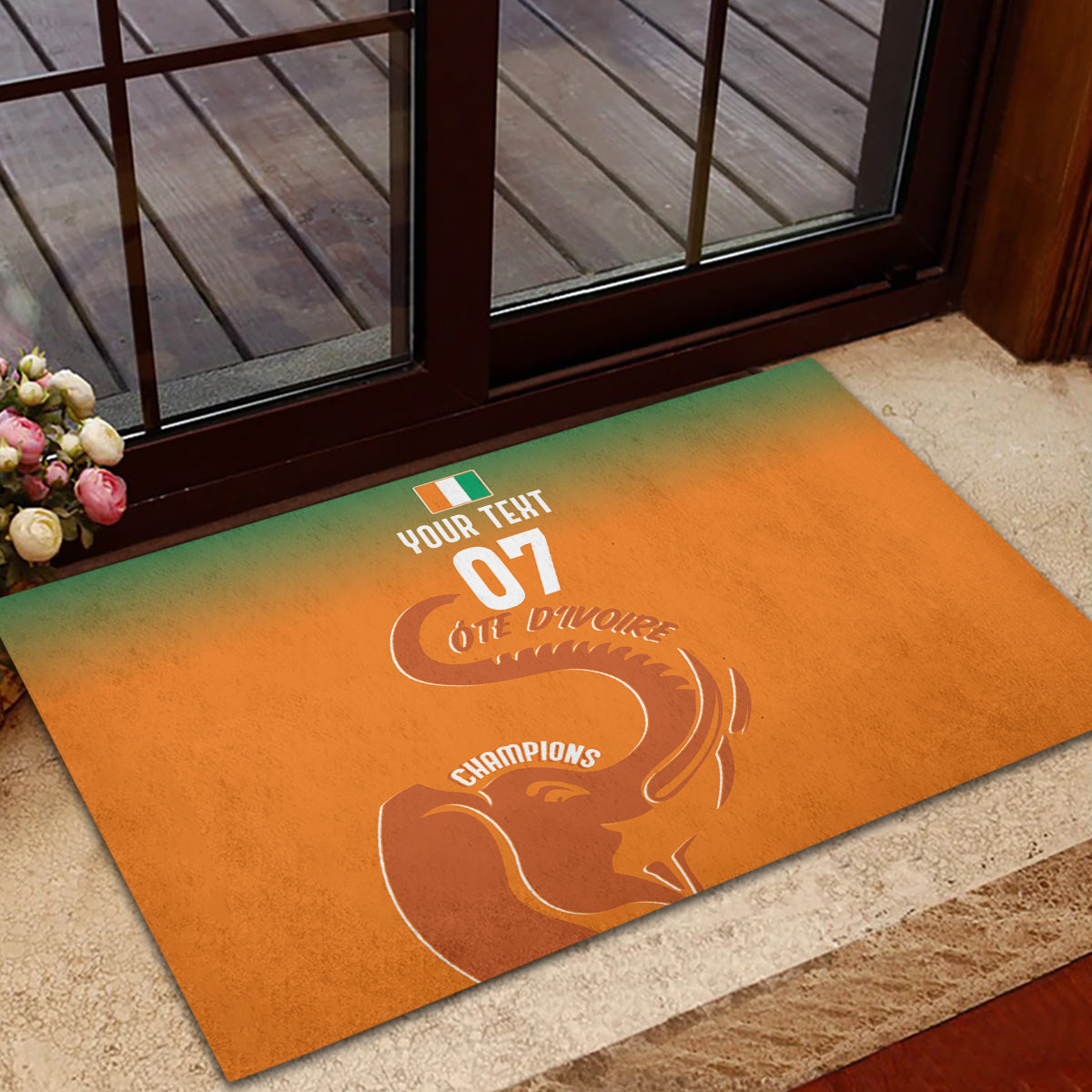 Ivory Coast Football Custom Rubber Doormat Ivory Elephants - Basic Style - Wonder Print Shop