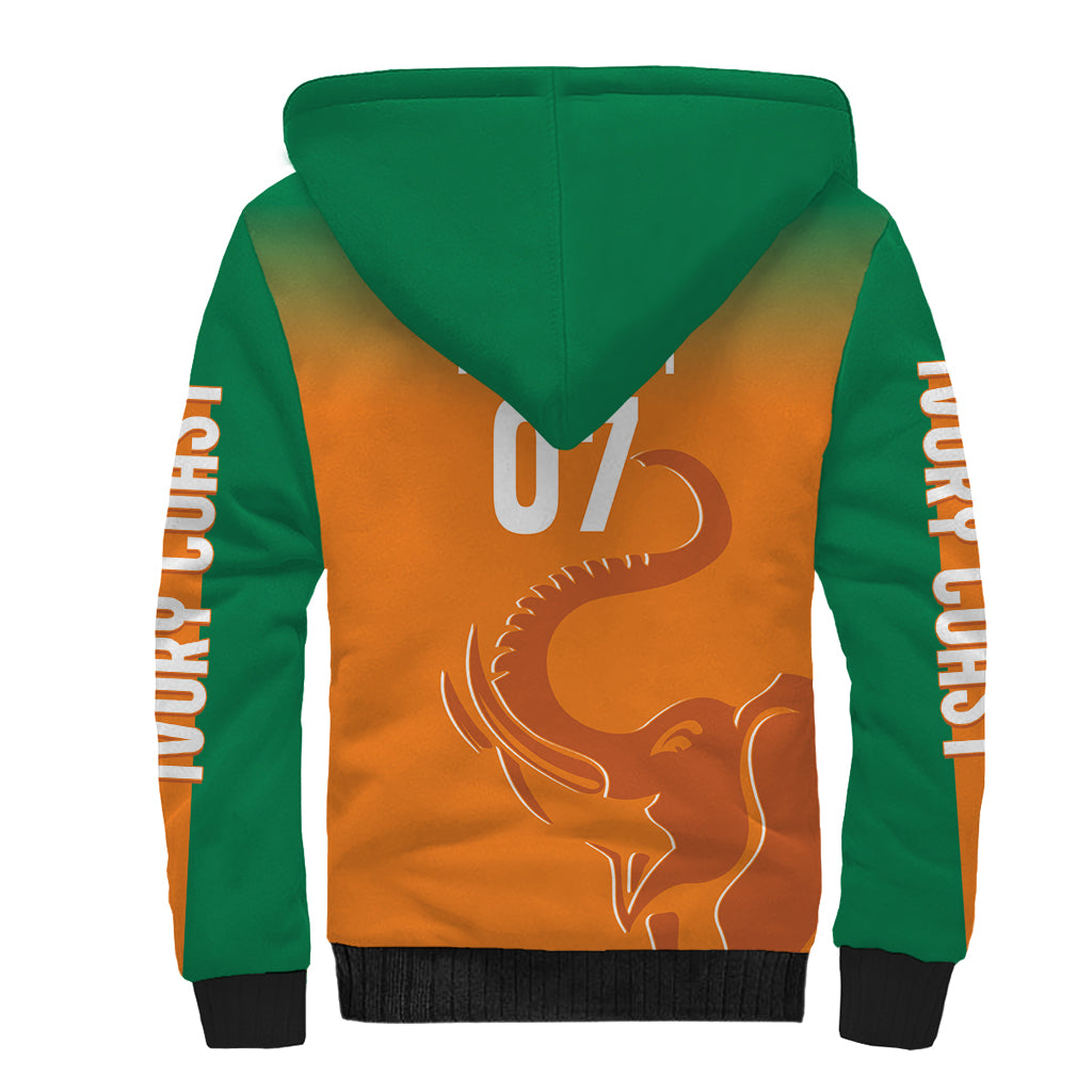 Ivory Coast Football Custom Sherpa Hoodie Ivory Elephants - Basic Style - Wonder Print Shop