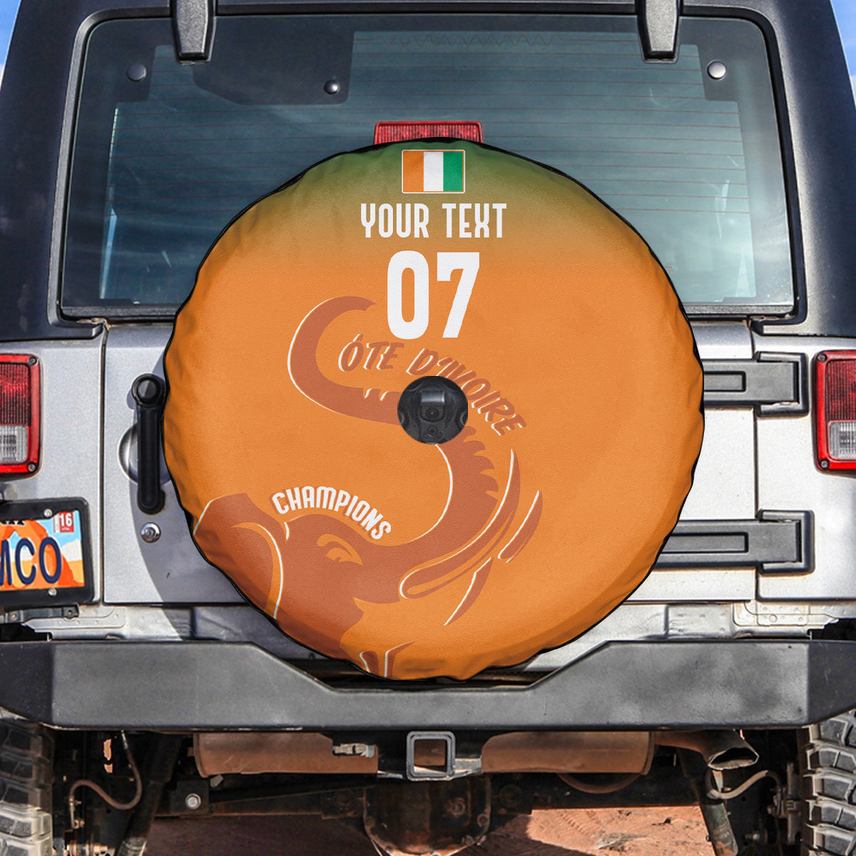 Ivory Coast Football Custom Spare Tire Cover Ivory Elephants - Basic Style - Wonder Print Shop