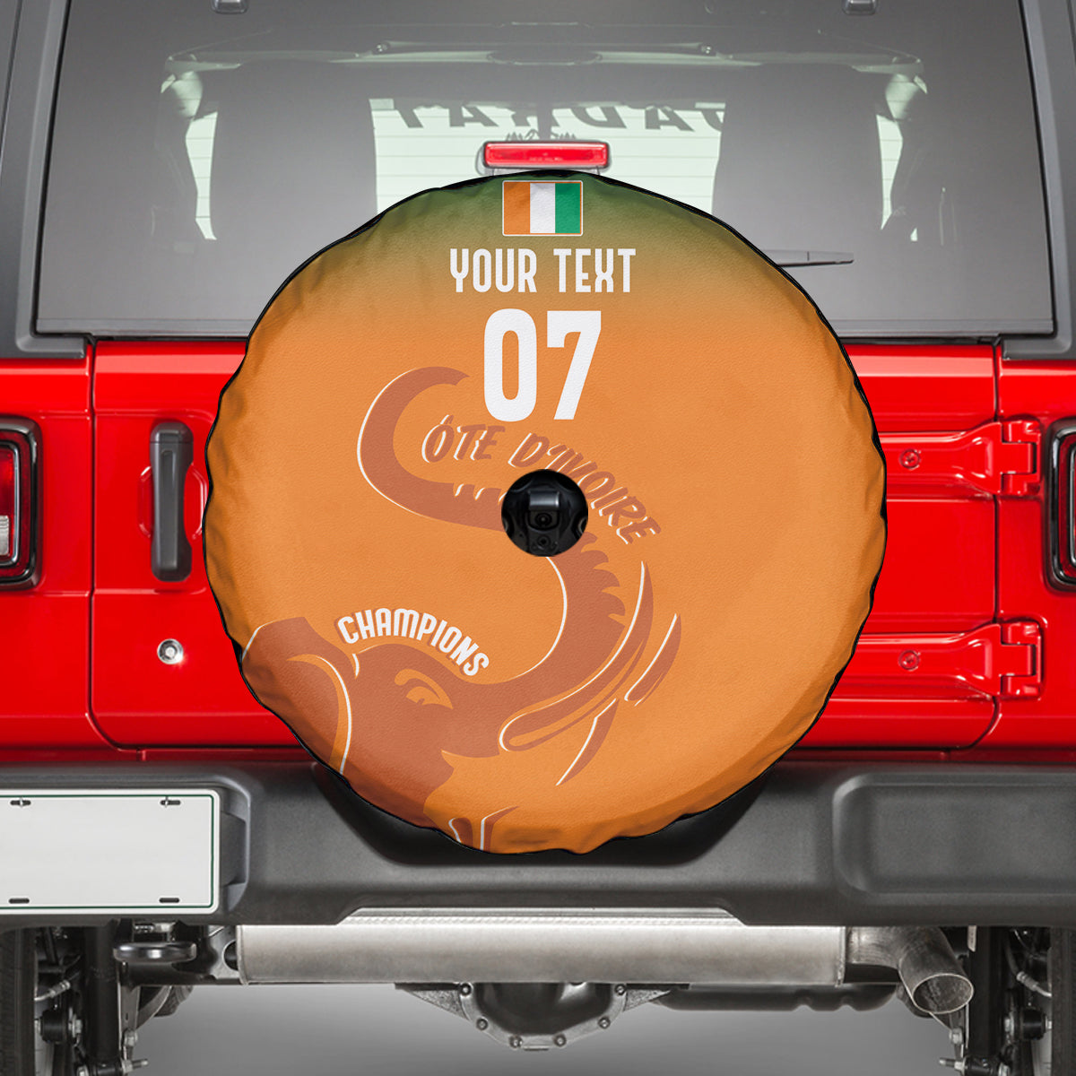 Ivory Coast Football Custom Spare Tire Cover Ivory Elephants - Basic Style - Wonder Print Shop