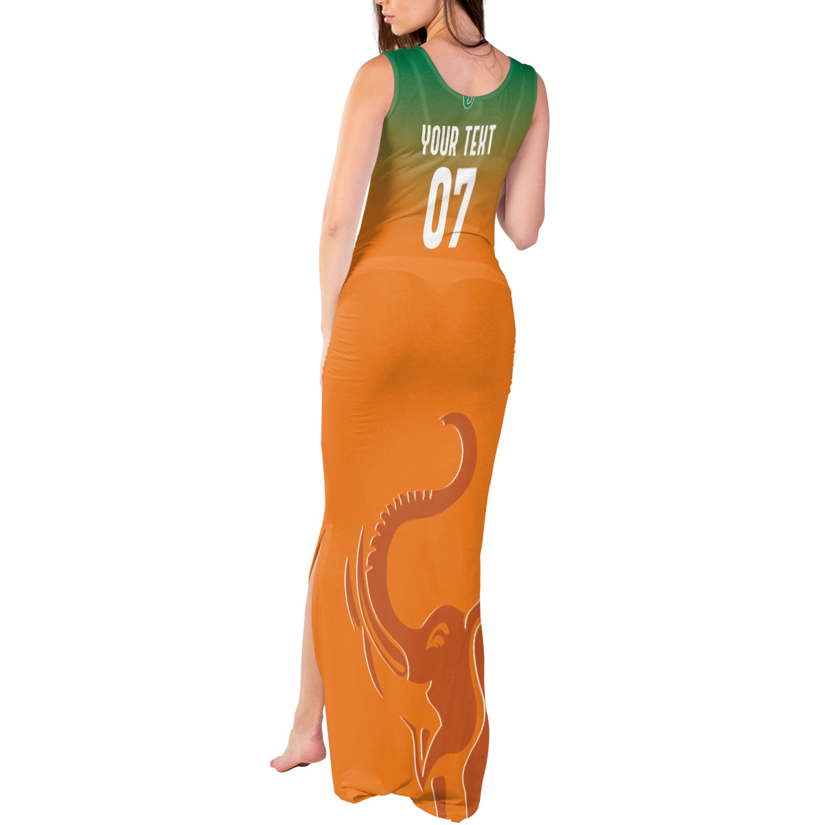 Ivory Coast Football Custom Tank Maxi Dress Ivory Elephants - Basic Style - Wonder Print Shop