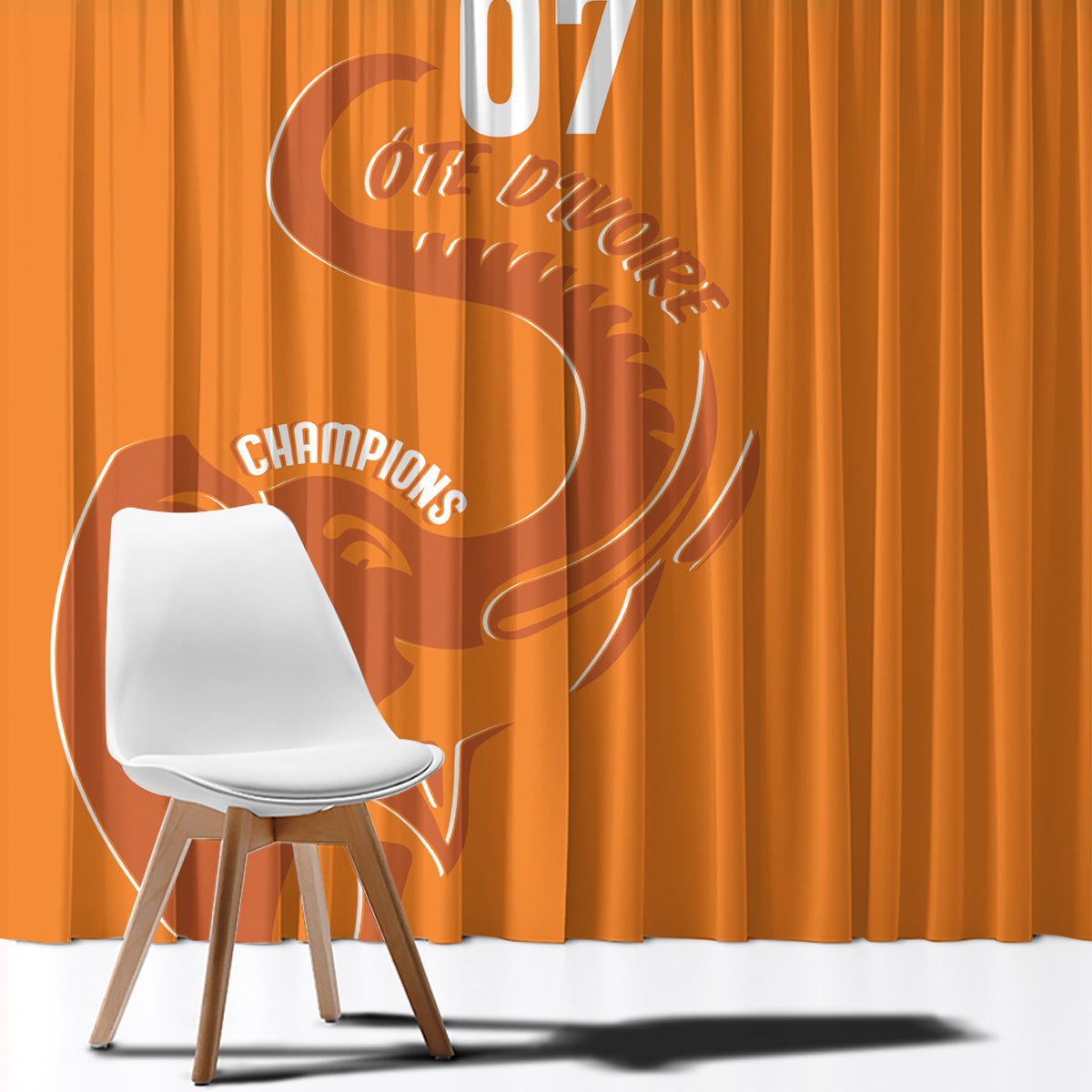 Ivory Coast Football Custom Window Curtain Ivory Elephants - Basic Style - Wonder Print Shop