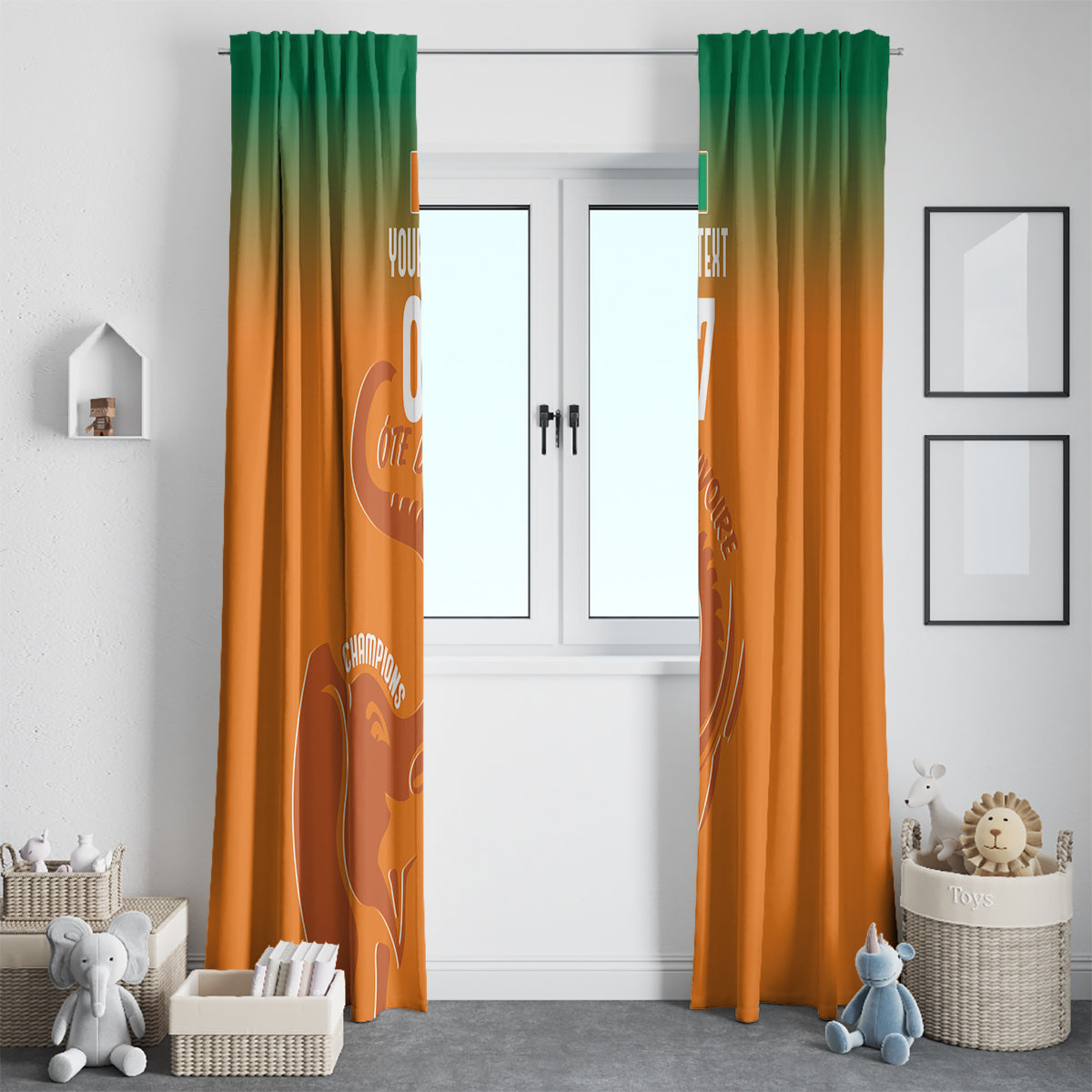 Ivory Coast Football Custom Window Curtain Ivory Elephants - Basic Style - Wonder Print Shop