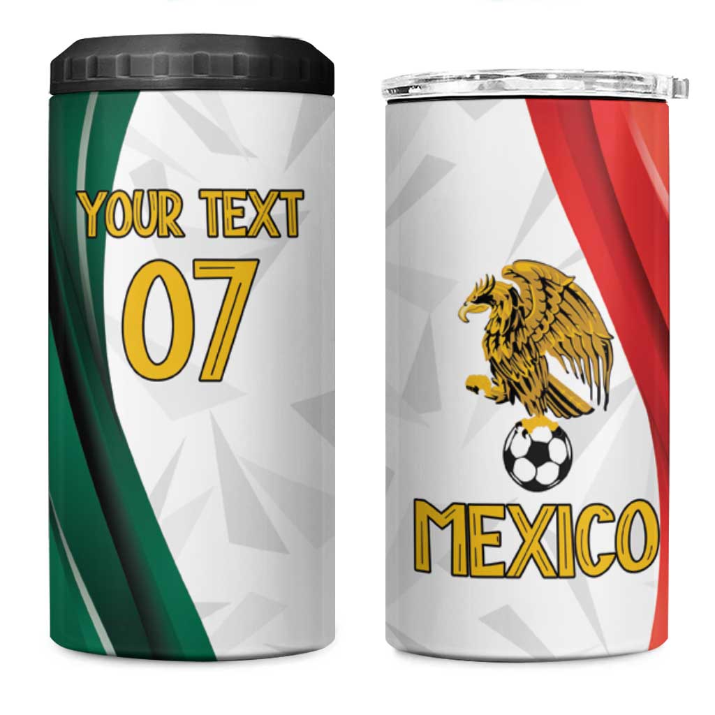 Custom Mexico Football 4 in 1 Can Cooler Tumbler El Tricolor Viva Champions