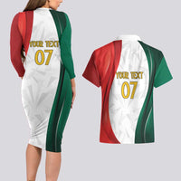 Custom Mexico Football Couples Matching Long Sleeve Bodycon Dress and Hawaiian Shirt El Tricolor Viva Champions