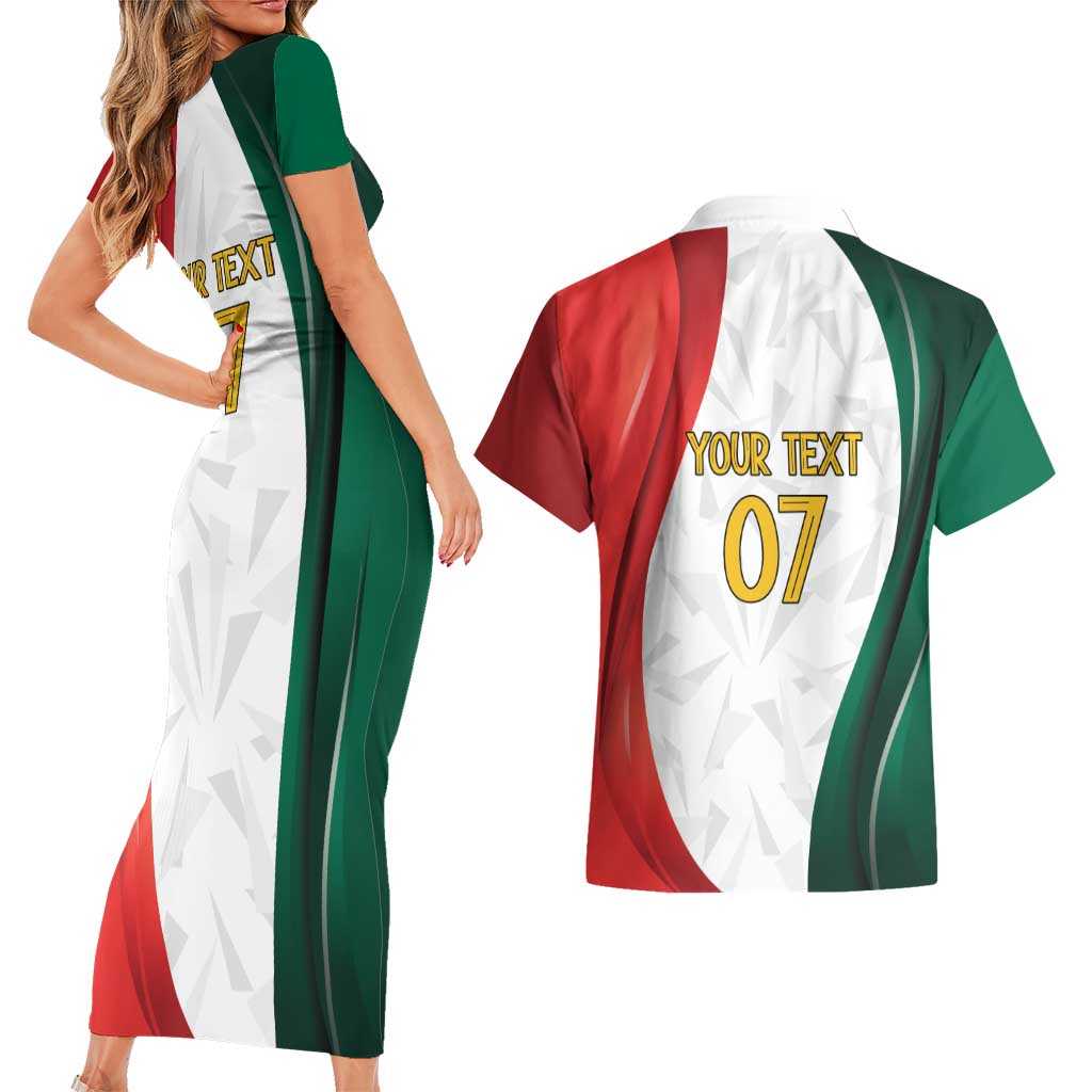Custom Mexico Football Couples Matching Short Sleeve Bodycon Dress and Hawaiian Shirt El Tricolor Viva Champions
