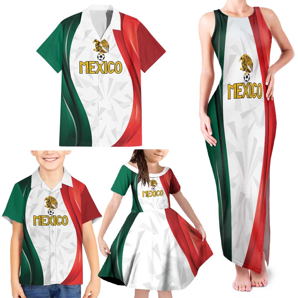 Custom Mexico Football Family Matching Tank Maxi Dress and Hawaiian Shirt El Tricolor Viva Champions