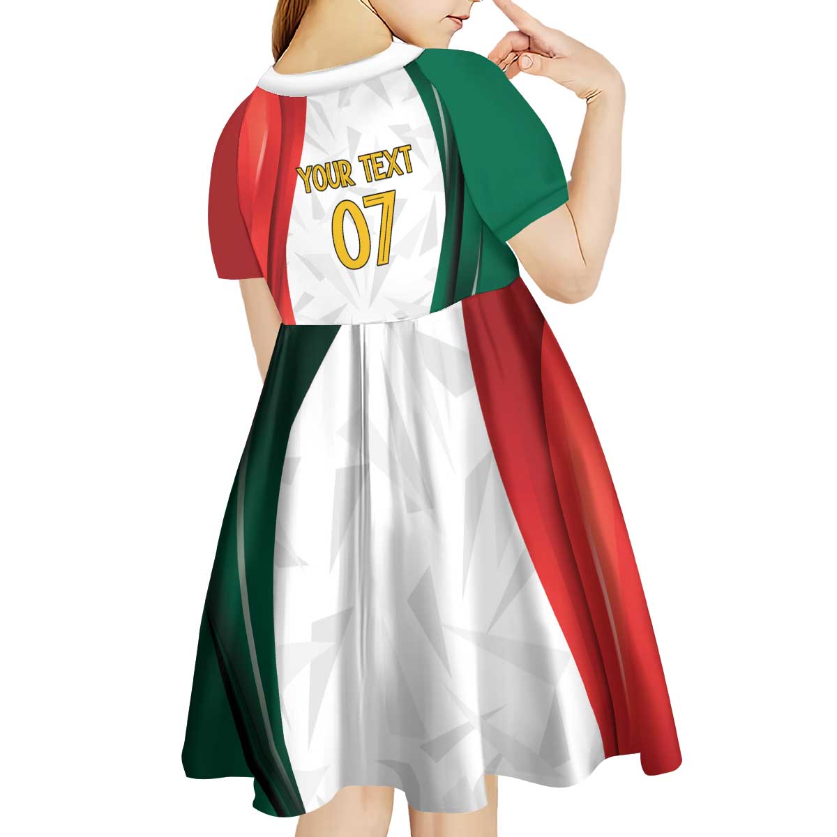 Custom Mexico Football Kid Short Sleeve Dress El Tricolor Viva Champions