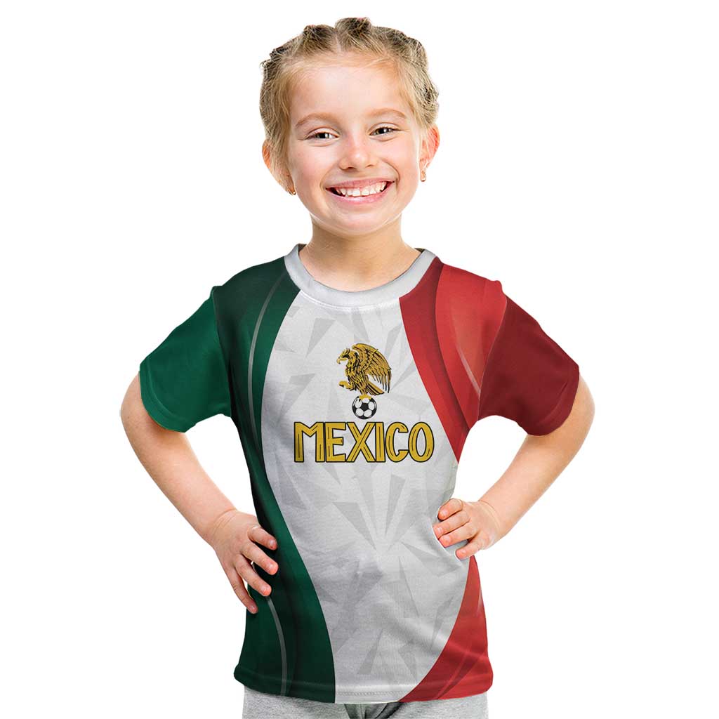 Custom Mexico Football Kid T Shirt El Tricolor Viva Champions