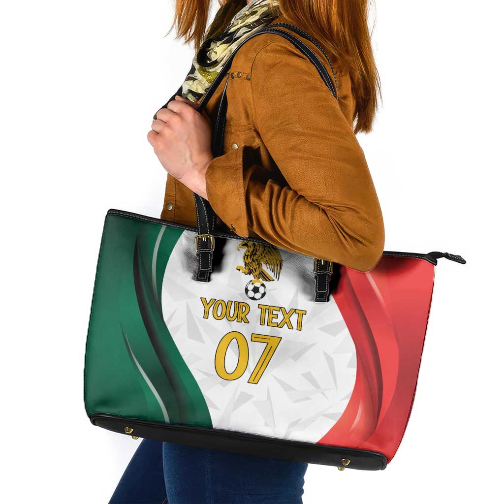 Custom Mexico Football Leather Tote Bag El Tricolor Viva Champions