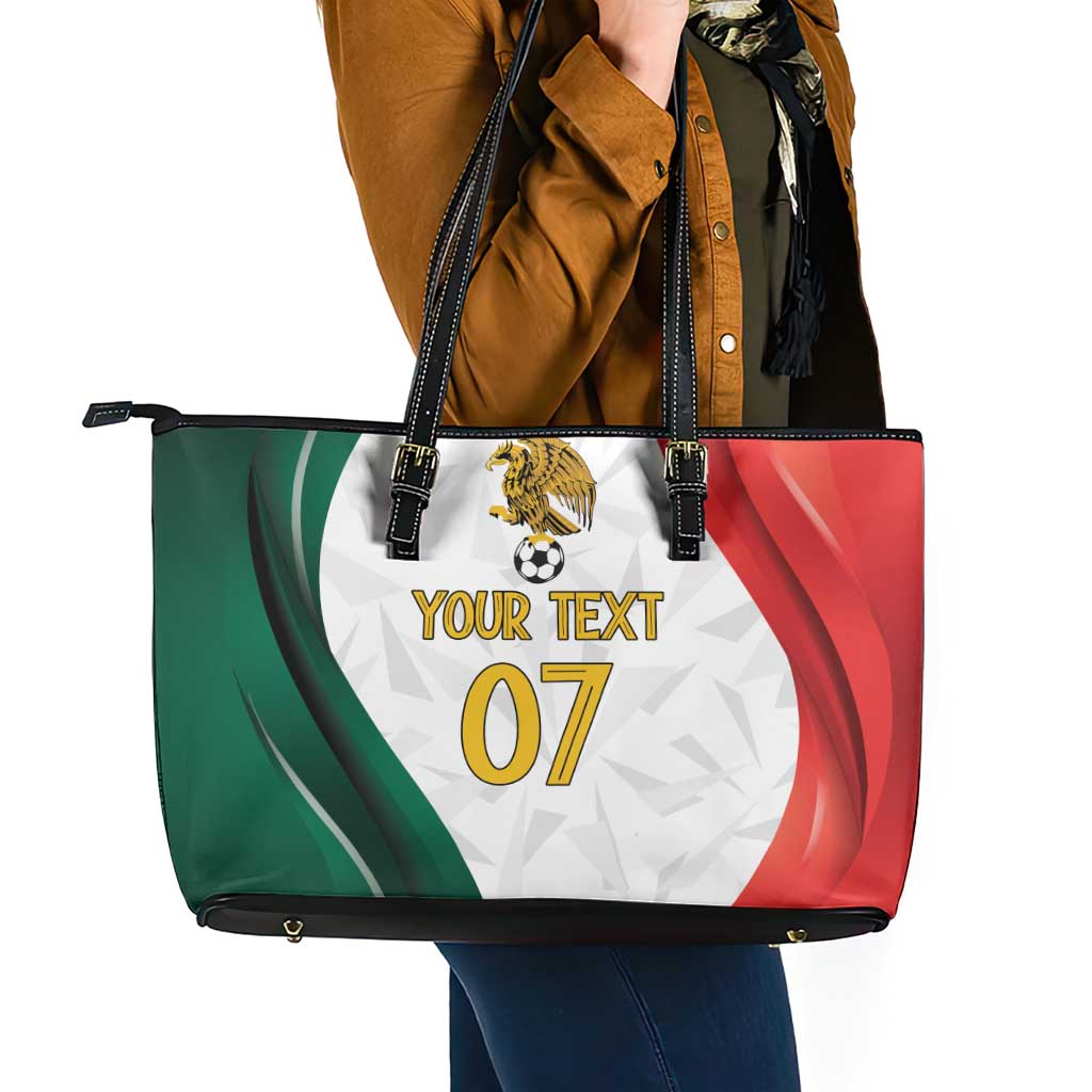 Custom Mexico Football Leather Tote Bag El Tricolor Viva Champions