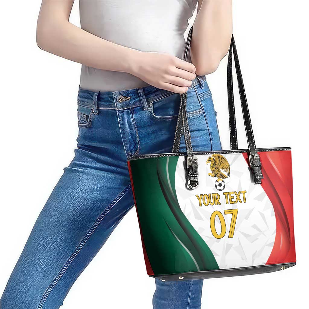 Custom Mexico Football Leather Tote Bag El Tricolor Viva Champions