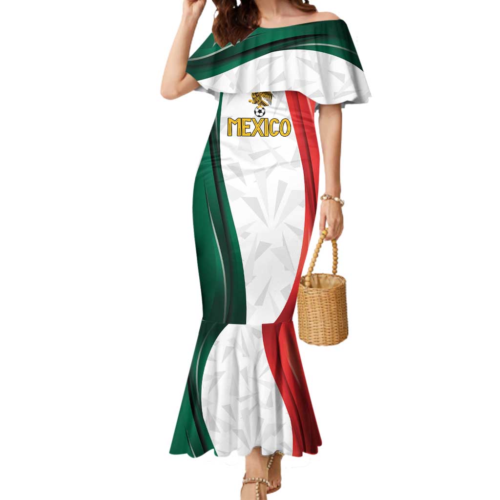 Custom Mexico Football Mermaid Dress El Tricolor Viva Champions