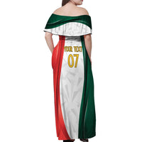 Custom Mexico Football Off Shoulder Maxi Dress El Tricolor Viva Champions