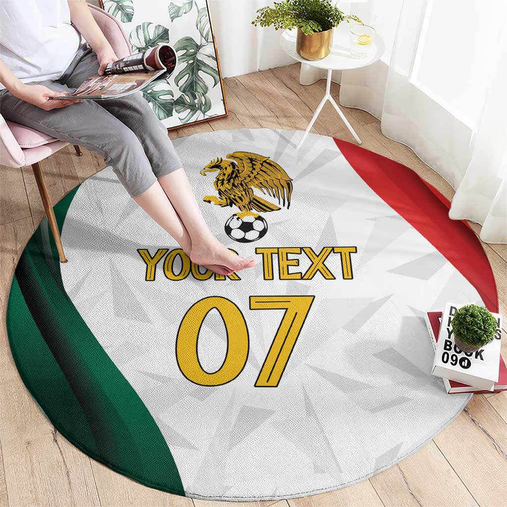 Custom Mexico Football Round Carpet El Tricolor Viva Champions