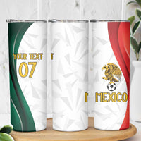 Custom Mexico Football Skinny Tumbler El Tricolor Viva Champions