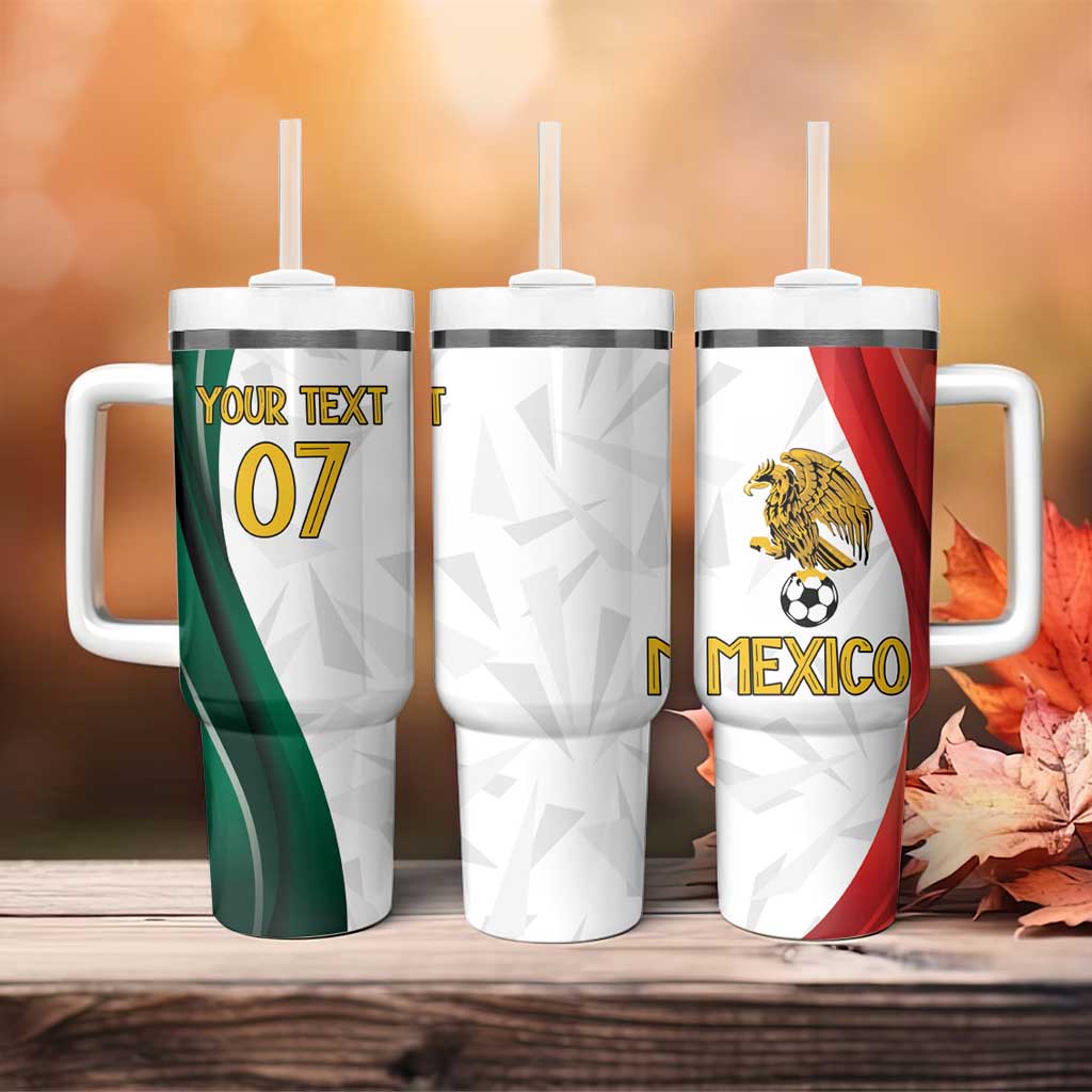 Custom Mexico Football Tumbler With Handle El Tricolor Viva Champions