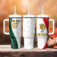 Custom Mexico Football Tumbler With Handle El Tricolor Viva Champions