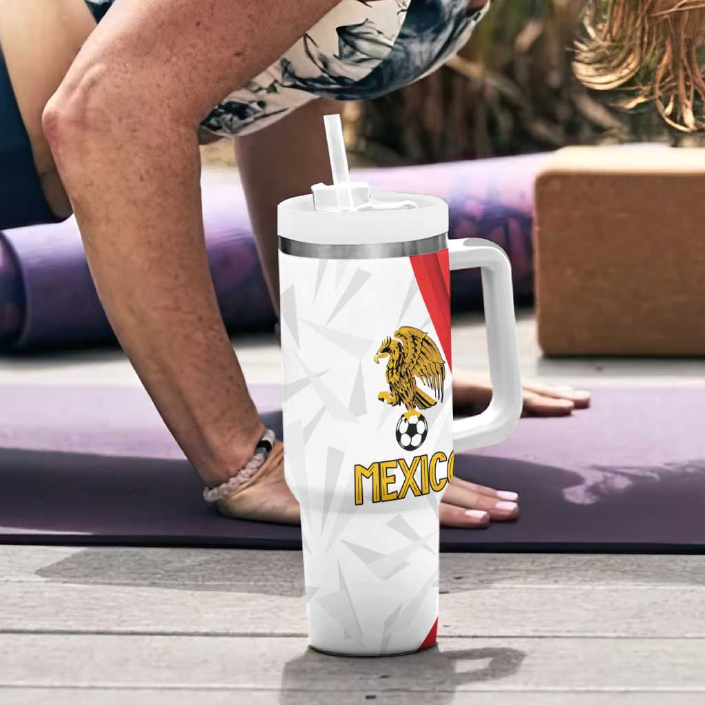 Custom Mexico Football Tumbler With Handle El Tricolor Viva Champions