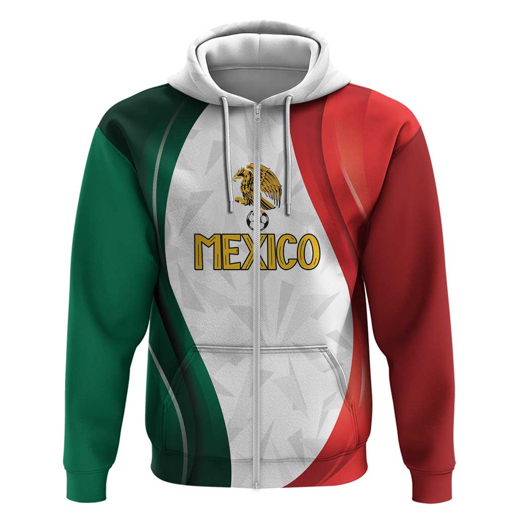 Custom Mexico Football Zip Hoodie El Tricolor Viva Champions