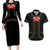 Mexico Mariachi Charro Costume Inpsired Couples Matching Long Sleeve Bodycon Dress and Hawaiian Shirt