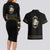 Mexico Mariachi Charro Costume Inpsired Couples Matching Long Sleeve Bodycon Dress and Hawaiian Shirt