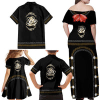 Mexico Mariachi Charro Costume Inpsired Family Matching Off Shoulder Maxi Dress and Hawaiian Shirt