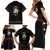 Mexico Mariachi Charro Costume Inpsired Family Matching Short Sleeve Bodycon Dress and Hawaiian Shirt