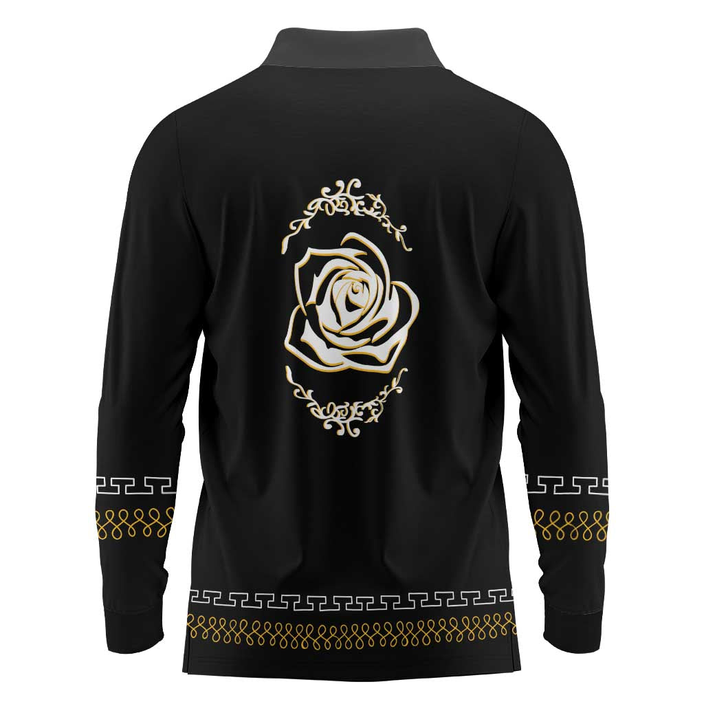 Mexico Mariachi Charro Costume Inpsired Long Sleeve Polo Shirt