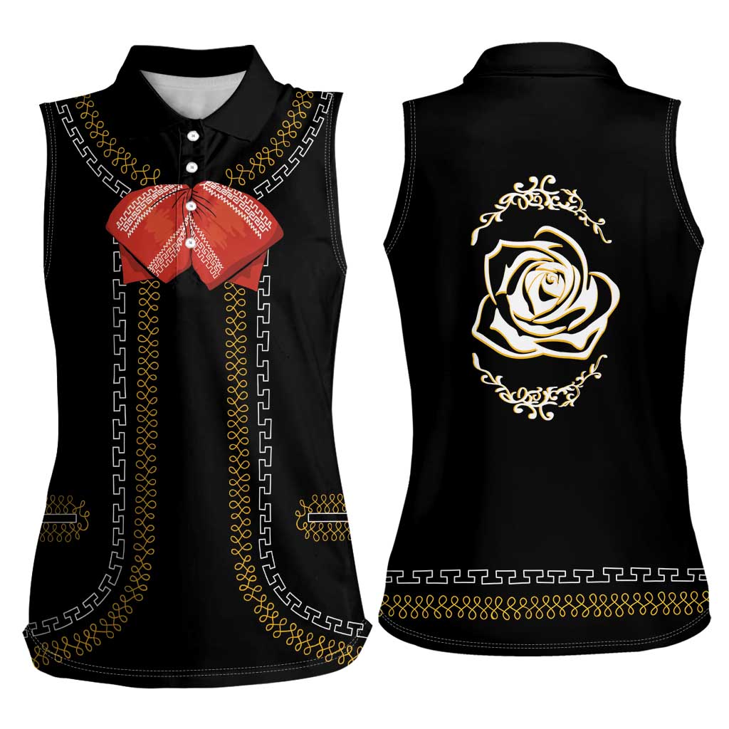 Mexico Mariachi Charro Costume Inpsired Women Sleeveless Polo Shirt