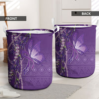 Lupus Awareness Purple Ribbon Butterfly Laundry Basket Hope