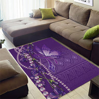 Lupus Awareness Purple Ribbon Butterfly Area Rug Hope