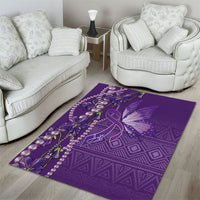 Lupus Awareness Purple Ribbon Butterfly Area Rug Hope