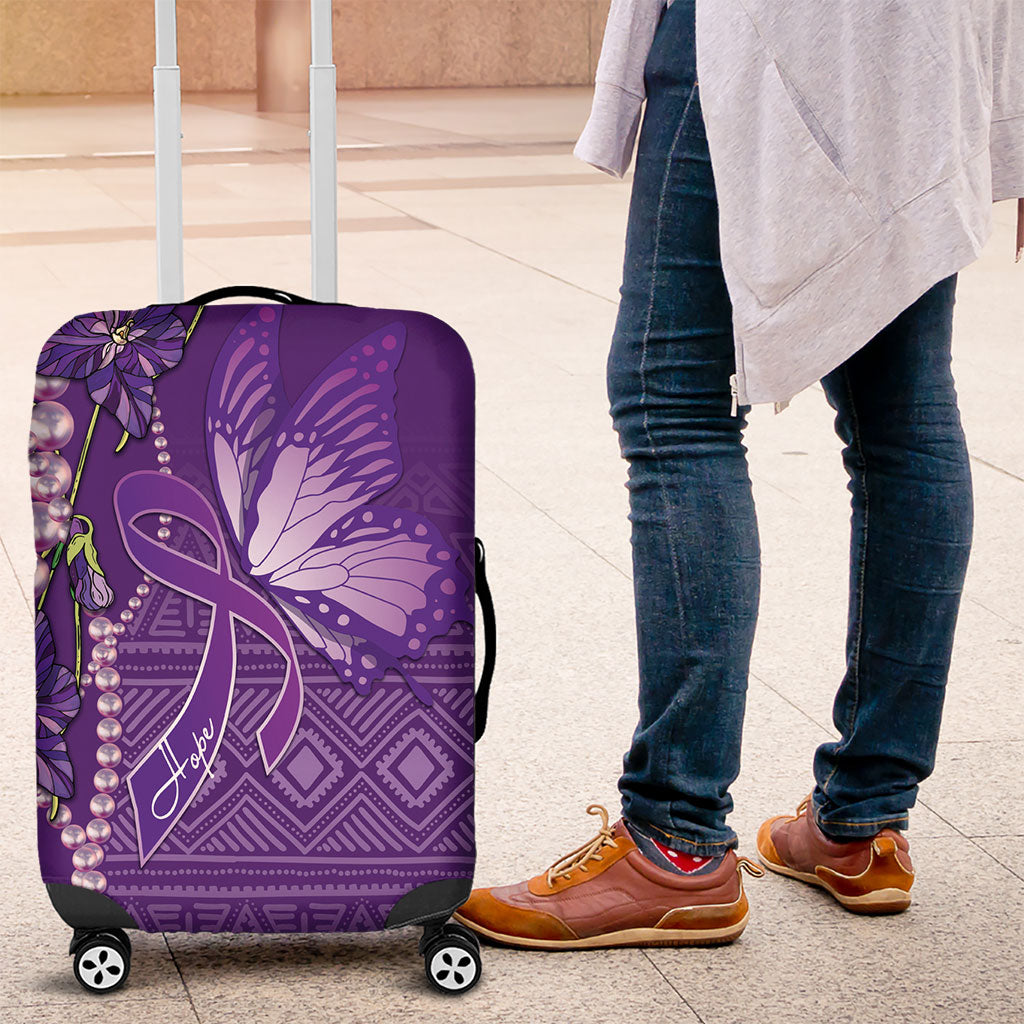Lupus Awareness Purple Ribbon Butterfly Luggage Cover Hope