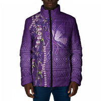 Lupus Awareness Purple Ribbon Butterfly Padded Jacket Hope