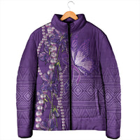 Lupus Awareness Purple Ribbon Butterfly Padded Jacket Hope
