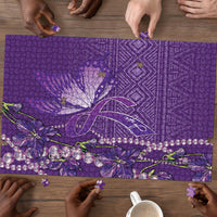 Lupus Awareness Purple Ribbon Butterfly Puzzle Hope