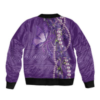 Lupus Awareness Purple Ribbon Butterfly Sleeve Zip Bomber Jacket Hope
