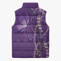 Lupus Awareness Purple Ribbon Butterfly Sleeveless Puffer Jacket Hope